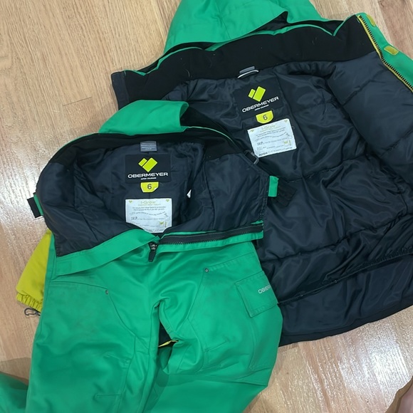 Obermeyer Kids Green and Yellow Puffer Jacket & Pants - Picture 8 of 8